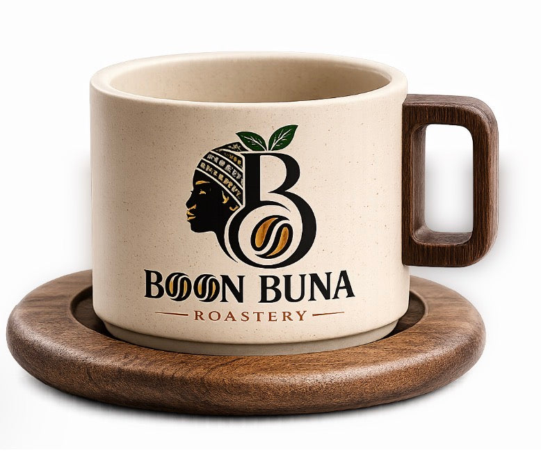 Boon Buna Ceramic Coffee Mug Set – Stoneware Cup with Sauce 8.45oz